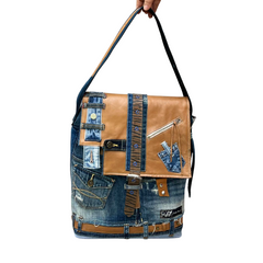 Handmade Upcycled Denim Soft Crossbody Bag