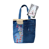 Handmade Upcycled Denim Soft Tote Bag 1