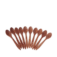 Spoons Made From Coconut Wood Are Used For Eating Soup