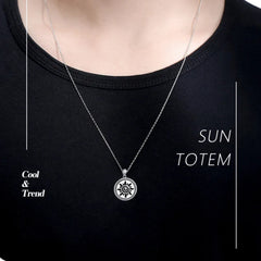 Sun-shaped Necklace For Men Handcrafted 925 Sterling Silver