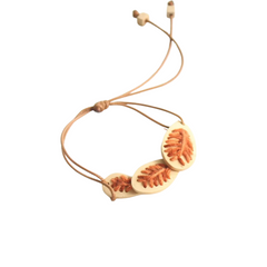 Three Leaf Bracelet With Embroidery