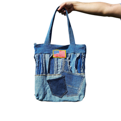 Handmade Upcycled Denim Tote Bag