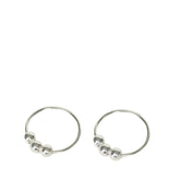 Three-Dot Hoop Earrings For Women Handcrafted 925 Sterling Silver