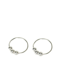Three-Dot Hoop Earrings For Women Handcrafted 925 Sterling Silver