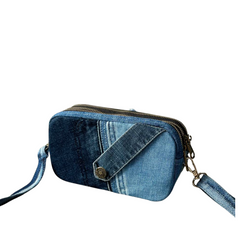 Handmade Upcycled Denim Crossbody Bag 1