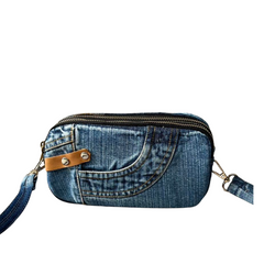 Handmade Upcycled Denim Crossbody Bag 2