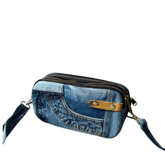 Handmade Upcycled Denim Crossbody Bag 1