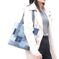 Handmade Upcycled Denim Tote Bag
