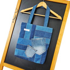 Handmade Upcycled Denim Tote Bag 1