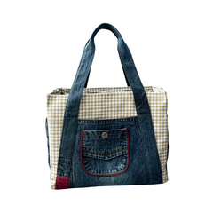 Handmade Upcycled Denim Tote Bag For Mothers