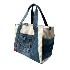 Handmade Upcycled Denim Tote Bag For Mothers