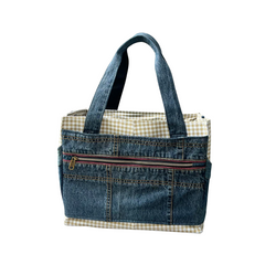 Handmade Upcycled Denim Tote Bag For Mothers