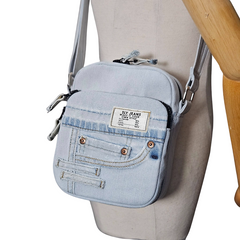 Handmade Upcycled Denim Two Compartment Crossbody Bag