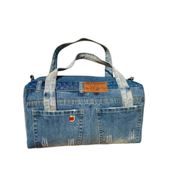Handmade Upcycled Denim Victory Bag