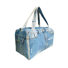 Handmade Upcycled Denim Victory Bag
