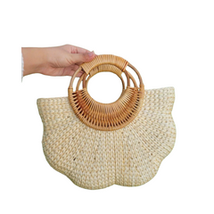 Water Hyacinth Bag Embroidered With Flowers