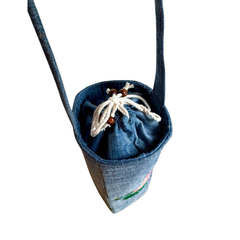 Handmade Upcycled Denim Water Bottle Bag