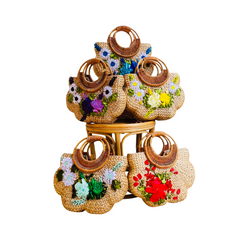 Water Hyacinth Bag With Rattan Handle 1