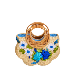 Water Hyacinth Bag With Rattan Handle 1