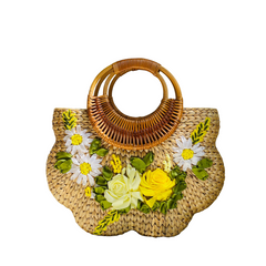 Water Hyacinth Bag With Rattan Handle 2