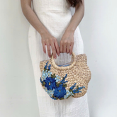 Water Hyacinth Bag With Pumpkin Handle 2
