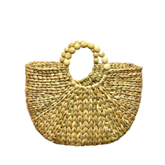 Water Hyacinth Bag With Wooden Handle 1