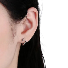 Wave-Shaped Earrings For Men And Women Handcrafted 925 Sterling Silver