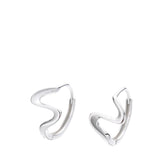 Wave-Shaped Earrings For Men And Women Handcrafted 925 Sterling Silver