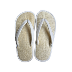 White Loofah Flip Flops