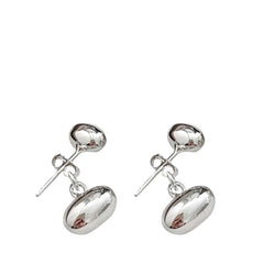 Women's Bean-Shaped Earrings Handcrafted 925 Sterling Silver