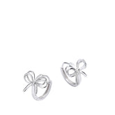 Women's Bow-Shaped Earrings Handcrafted 925 Sterling Silver