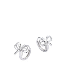 Women's Bow-Shaped Earrings Handcrafted 925 Sterling Silver