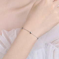 Women's Bracelet With Heart-Shaped Box Chain Handcrafted 925 Sterling Silver