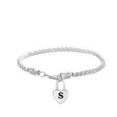 Women's Bracelet With Love Lock Design Handcrafted 925 Sterling Silver