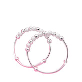 Women's Bracelet With Round Beads Handcrafted 999 Fine Silver