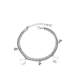 Women's Bracelet With Smiling Face Design Handcrafted 925 Sterling Silver