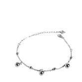 Women's Bracelet with Round Beads Handcrafted 925 Sterling Silver