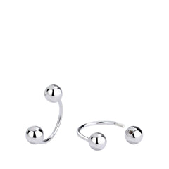 Women's C-shaped Earrings Handcrafted 925 Sterling Silver