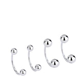 Women's C-shaped Earrings Handcrafted 925 Sterling Silver