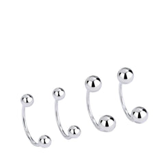 Women's C-shaped Earrings Handcrafted 925 Sterling Silver