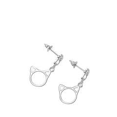 Women's Cat Paw Shaped Earrings Handcrafted 925 Sterling Silver