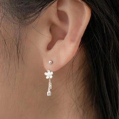 Women's Daisy Earrings Handcrafted 999 Fine Silver