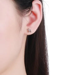 Women's Earrings In The Shape Of A Puppy Handcrafted 925 Sterling Silver