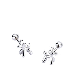 Women's Earrings In The Shape Of A Puppy Handcrafted 925 Sterling Silver