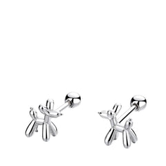 Women's Earrings In The Shape Of A Puppy Handcrafted 925 Sterling Silver