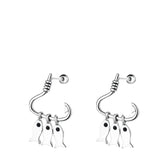 Women's Fish-Shaped Earrings Handcrafted 925 Sterling Silver