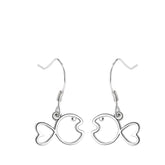 Women's Fish-Shaped Earrings Handcrafted 925 Sterling Silver