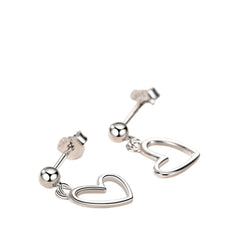 Women's Heart-Shaped Earrings Handcrafted 925 Sterling Silver
