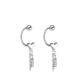 Women's Heart-Shaped Earrings Handcrafted 999 Fine Silver