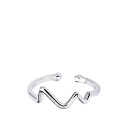 Women's Heartbeat Ring Handcrafted 925 Sterling Silver